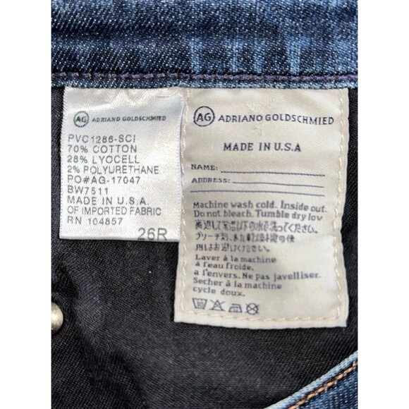 AG Adriano Goldschmied The Stevie Slim Straight Jeans Size 26R - Picture 5 of 9